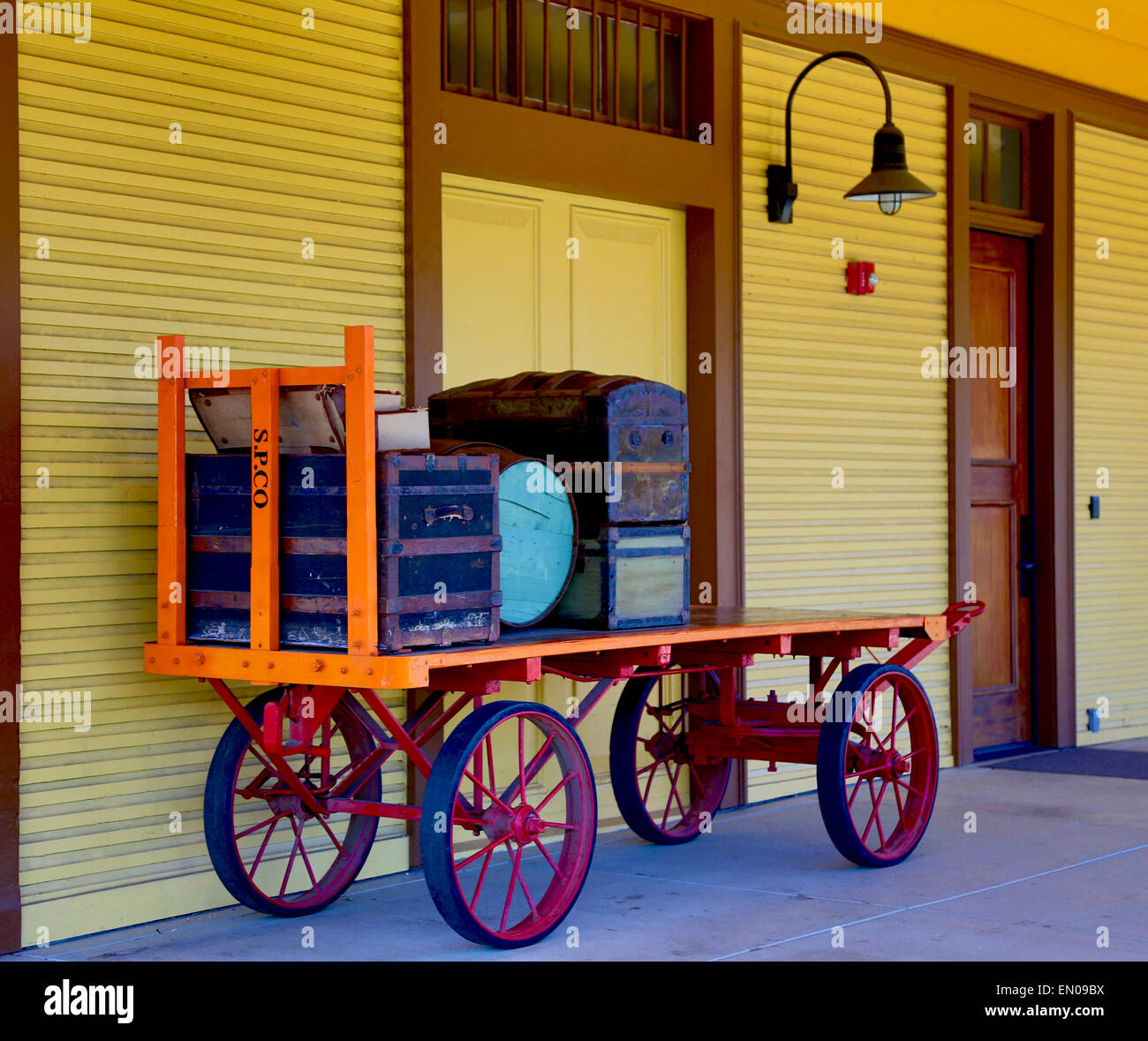 Baggage Cart at Niles Railroad Station Stock Photo
