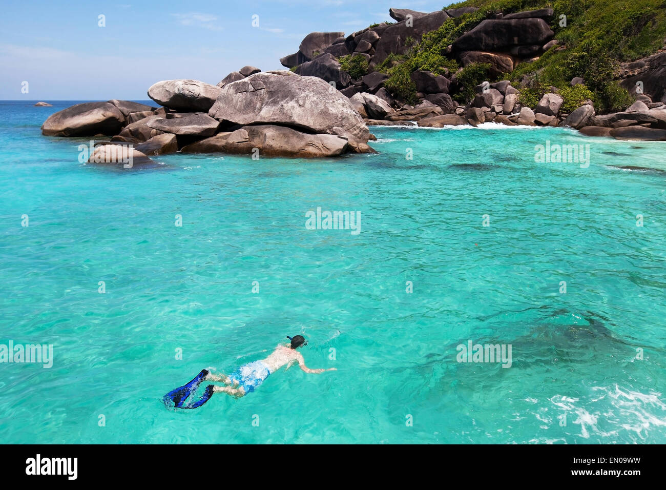snorkeling on Similan islands in Andaman sea, Thailand Stock Photo