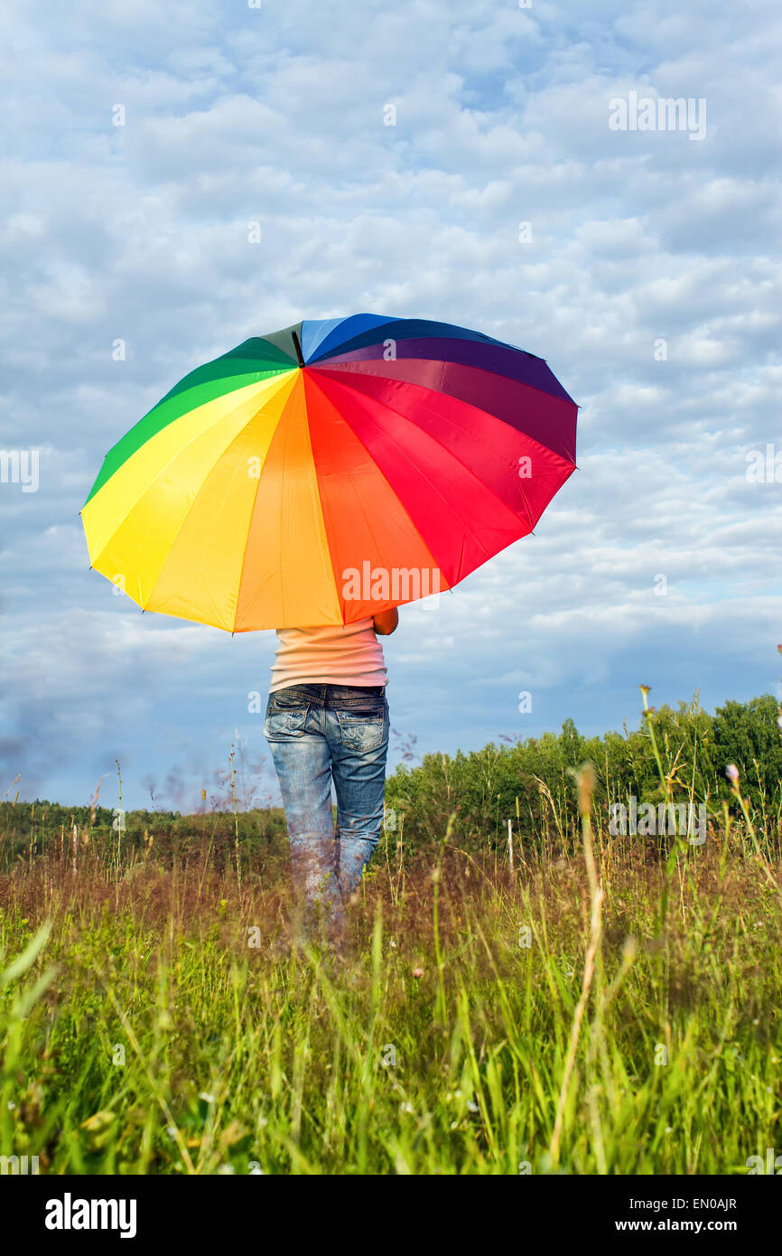 Woman with umbrella Stock Photo