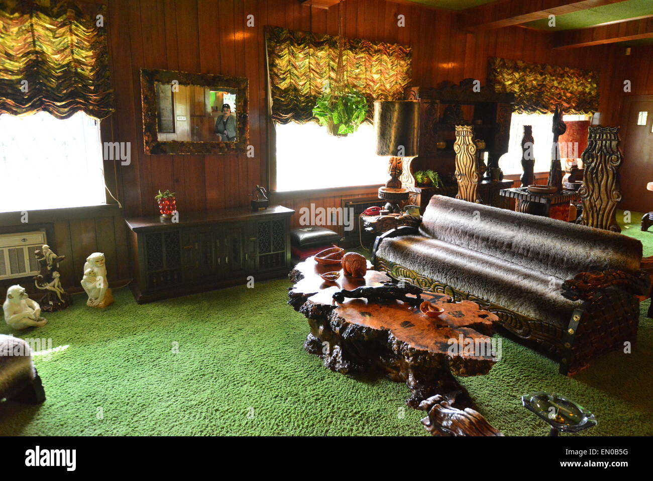 The interior of Graceland's Elvis Presley's home in Memphis Stock Photo