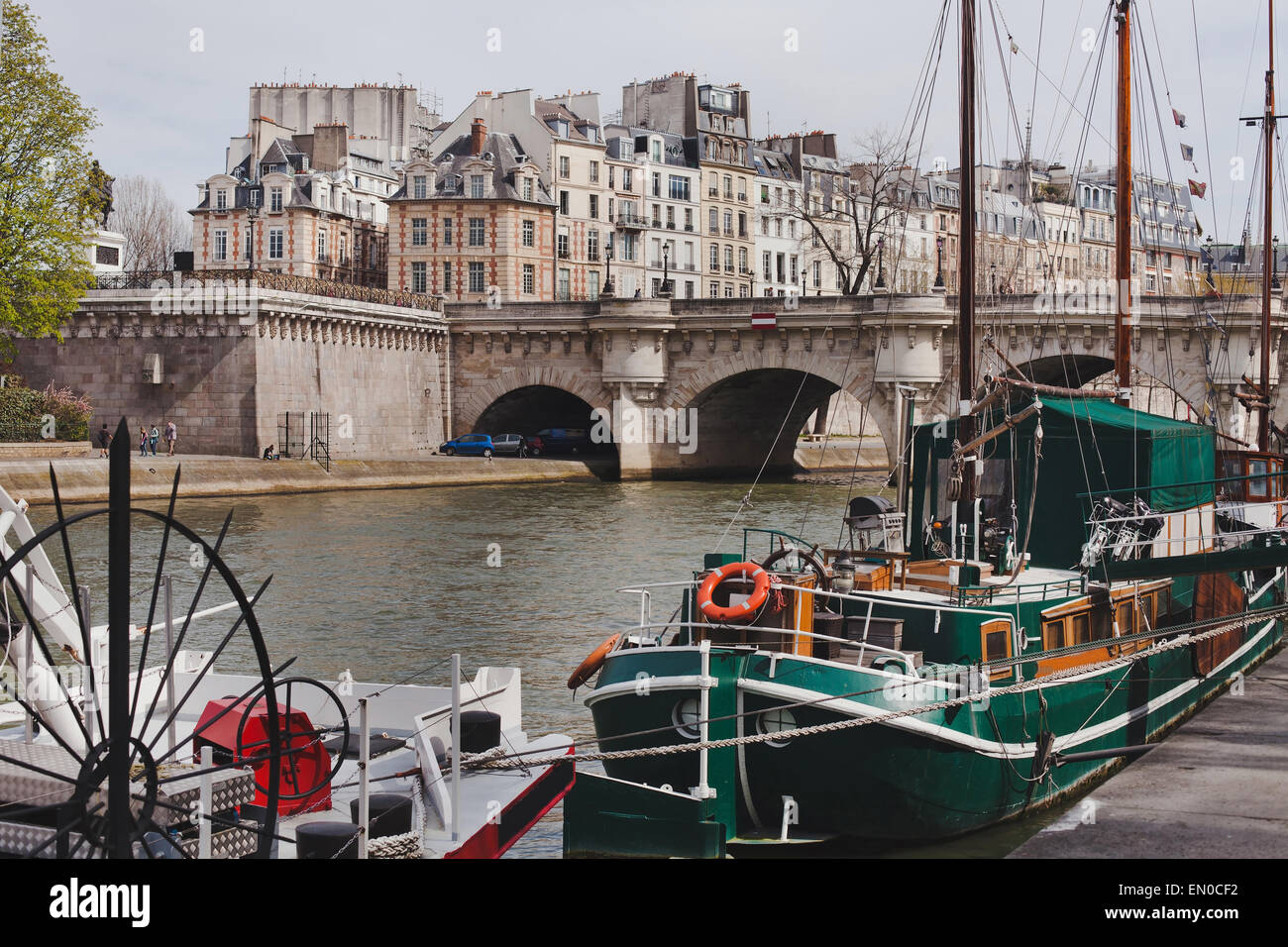 beautiful view of Seine river in Paris, France Stock Photo