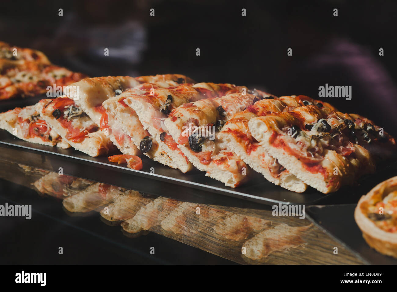 pizza in street fast food cafe Stock Photo