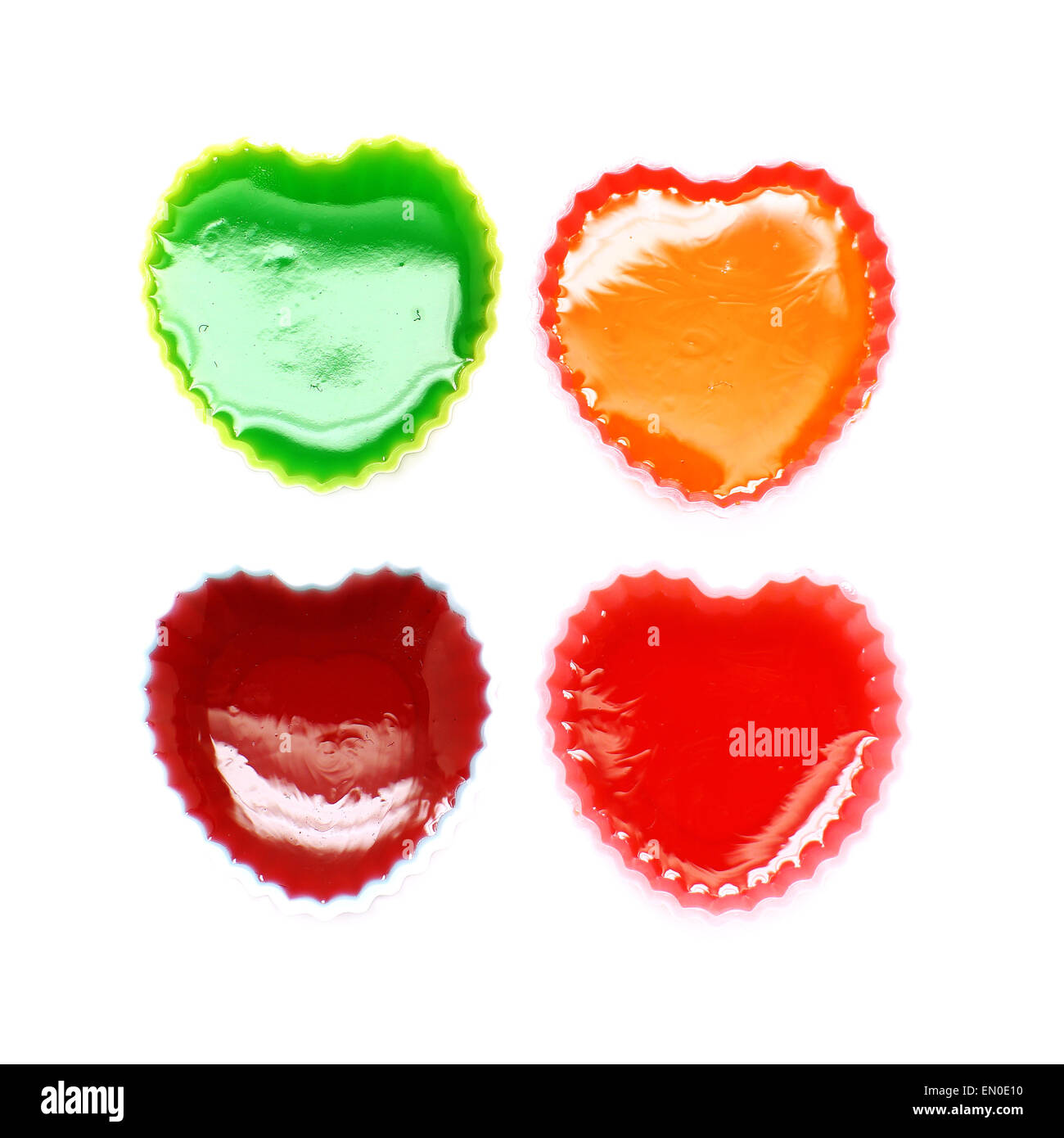 colorful gelatin or jelly dessert isolated on white background Stock