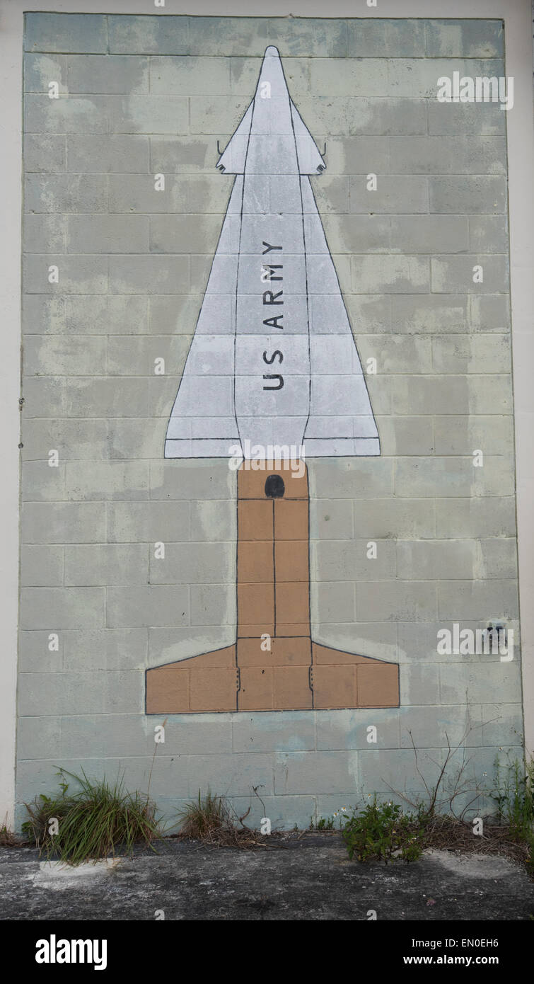 Artwork done by soldiers stationed at the Nike missile site during the peak of the cold war Stock Photo