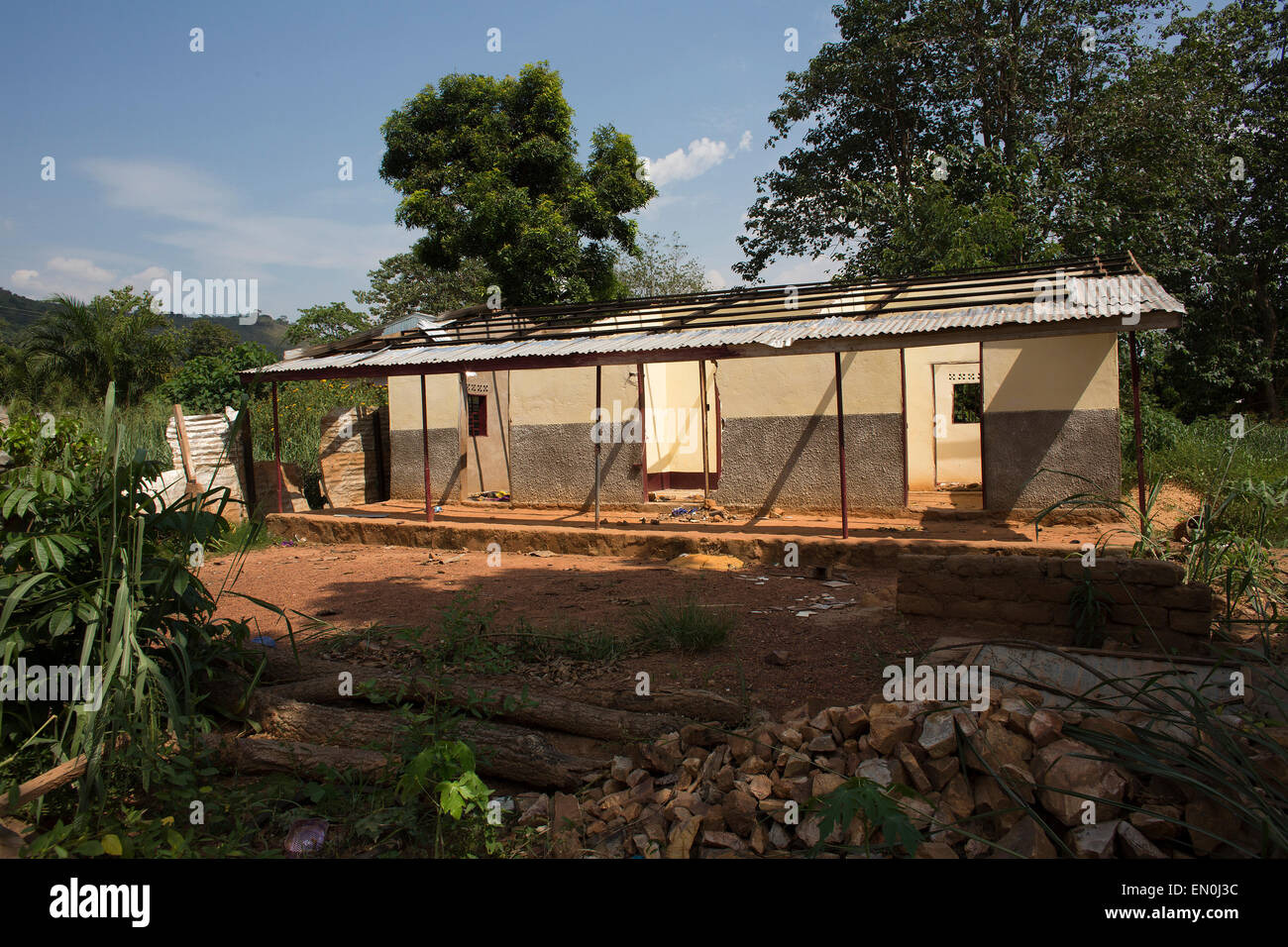 Muslims houses have been destroyed by in Central African Republic Stock Photo