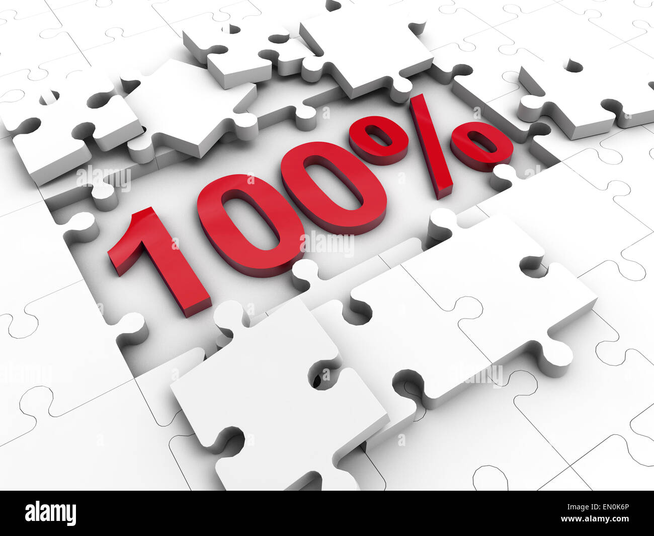100 Percent under Puzzle Stock Photo