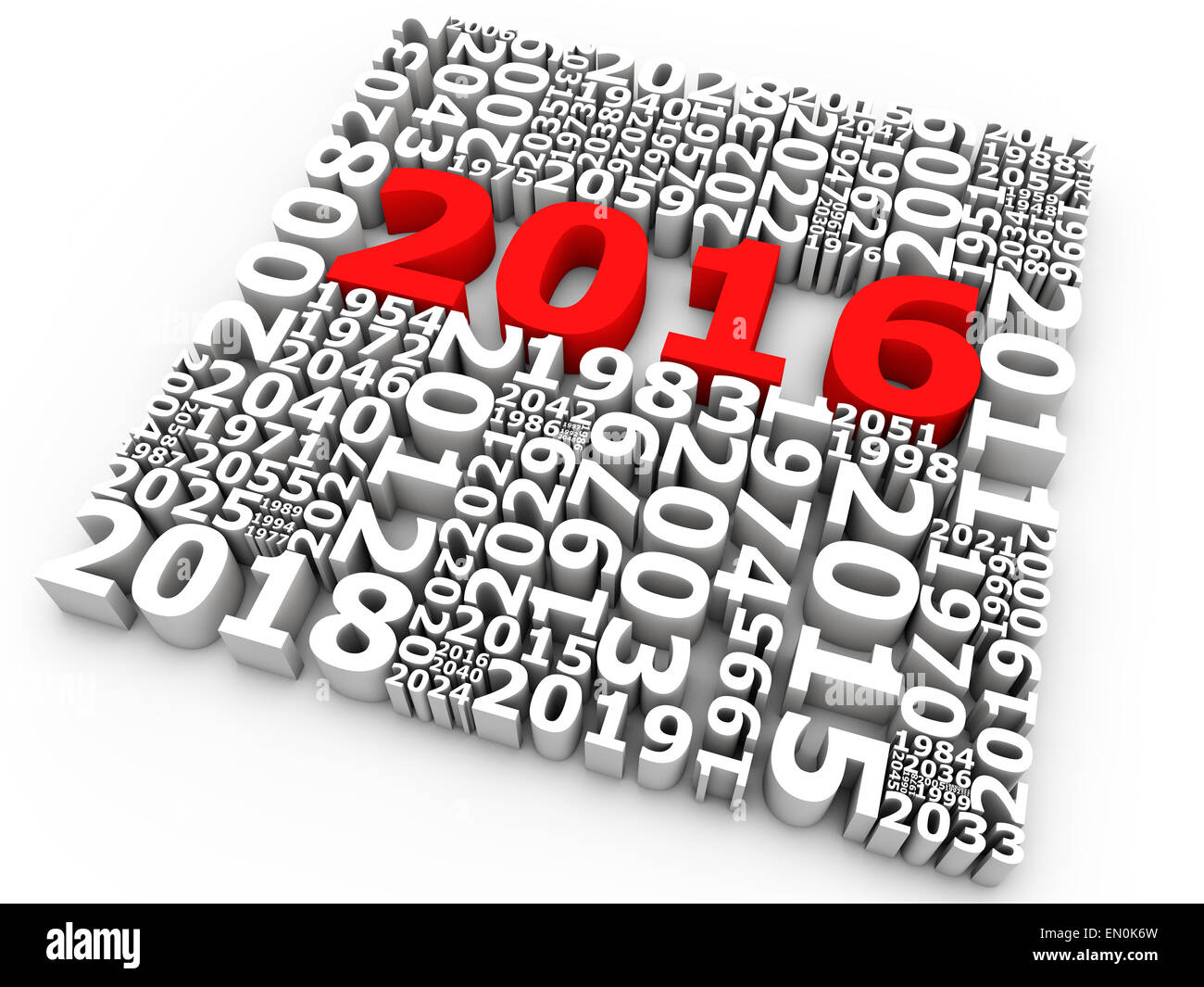 New year 2016 over white background Stock Photo