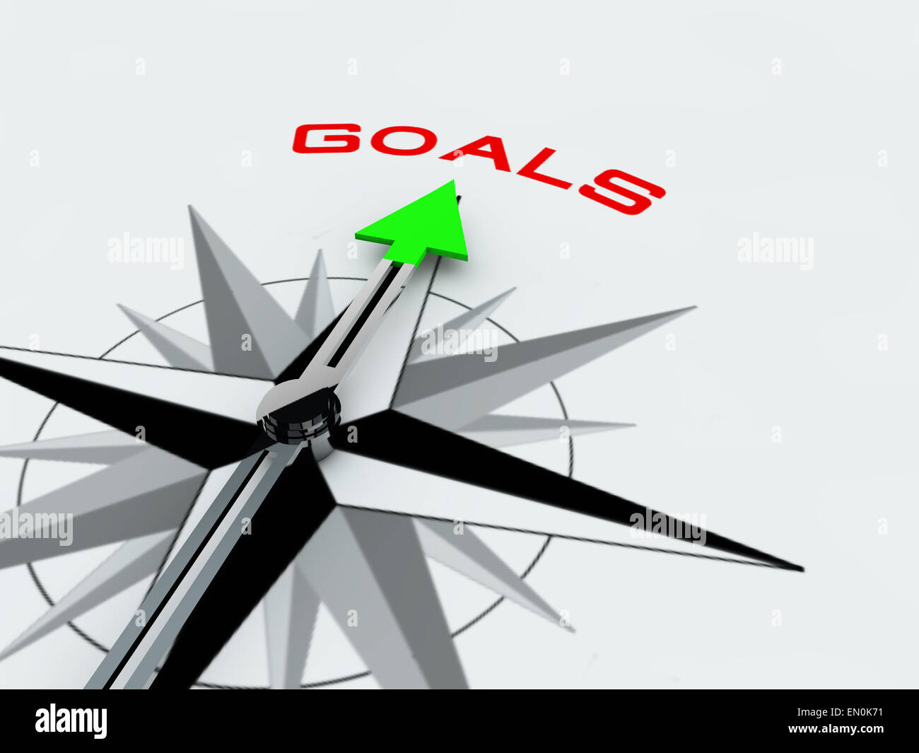 Goals Compass over white background Stock Photo