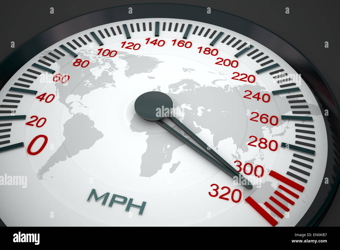 Speedometer and world map Stock Photo Alamy