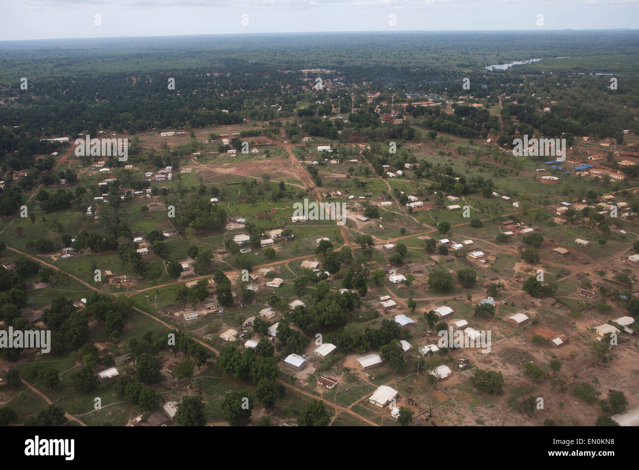 areal view of Bossangoa, CAR Stock Photo