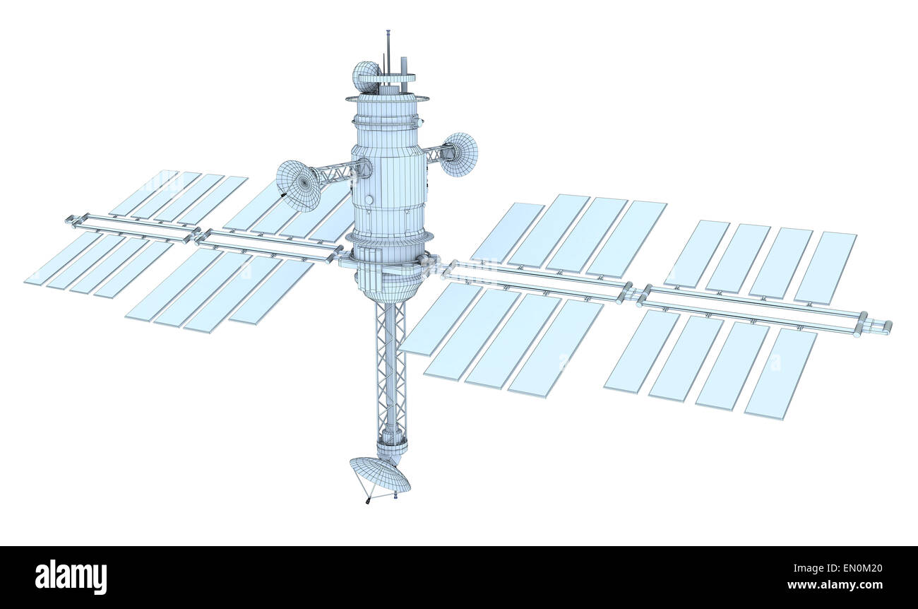 Space satellite wire concept Stock Photo