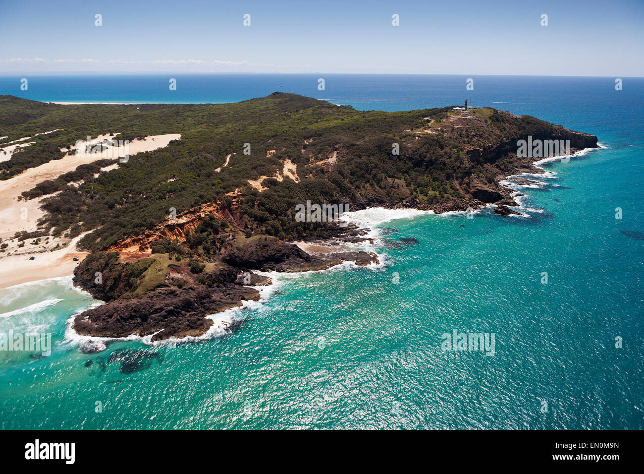 Aerial View of Moreton Island, Brisbane, Australia Stock Photo