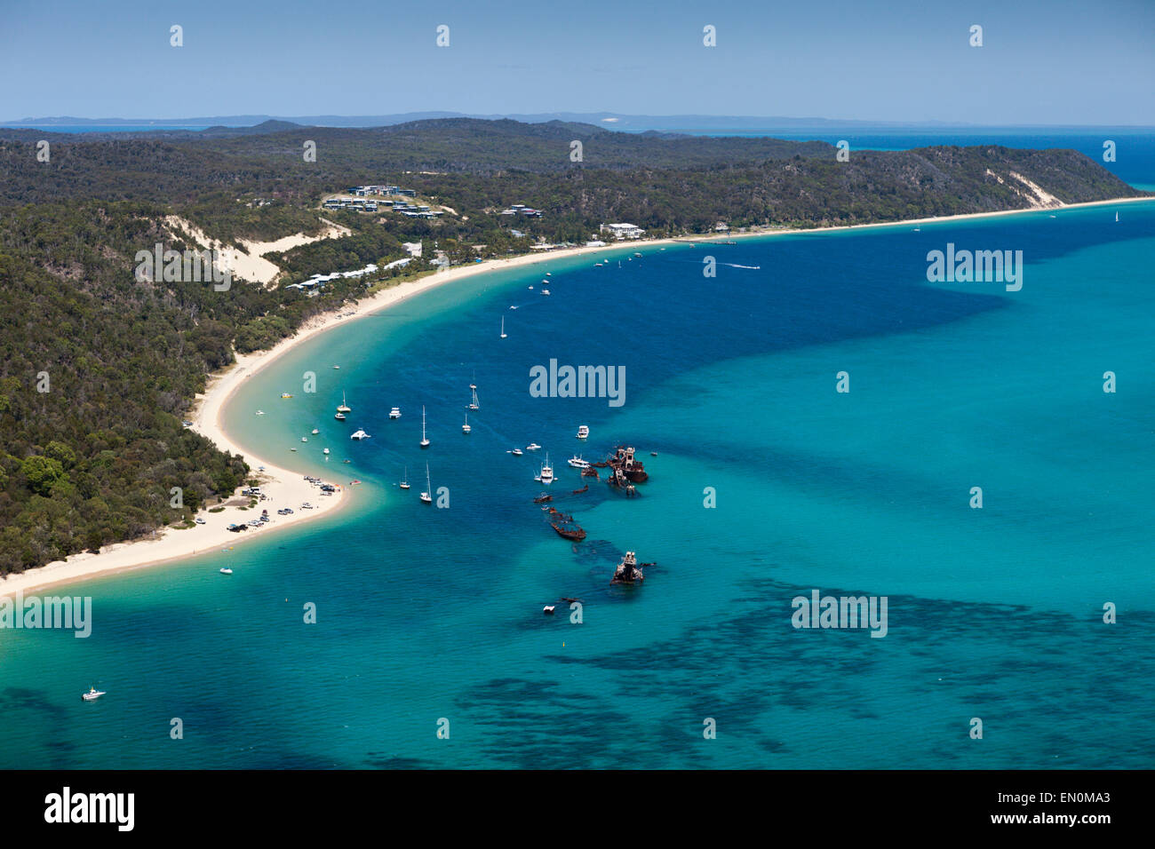 Tangalooma Wrecks, Moreton Island, Brisbane, Australia Stock Photo