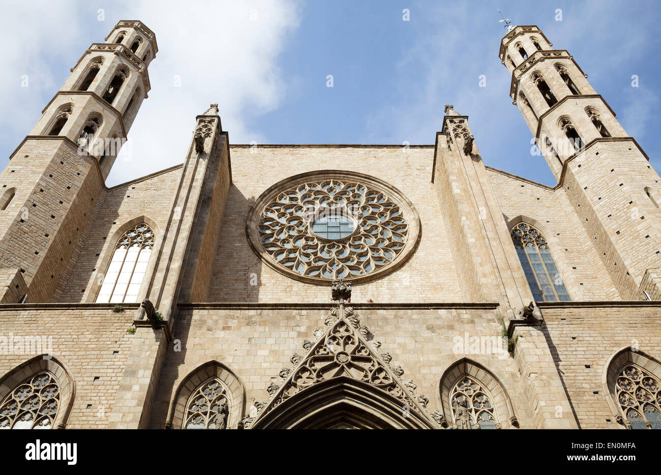 Basilica Esglesia de Santa Maria del Mar, Barcelona, Catalonia, Spain Stock Photo