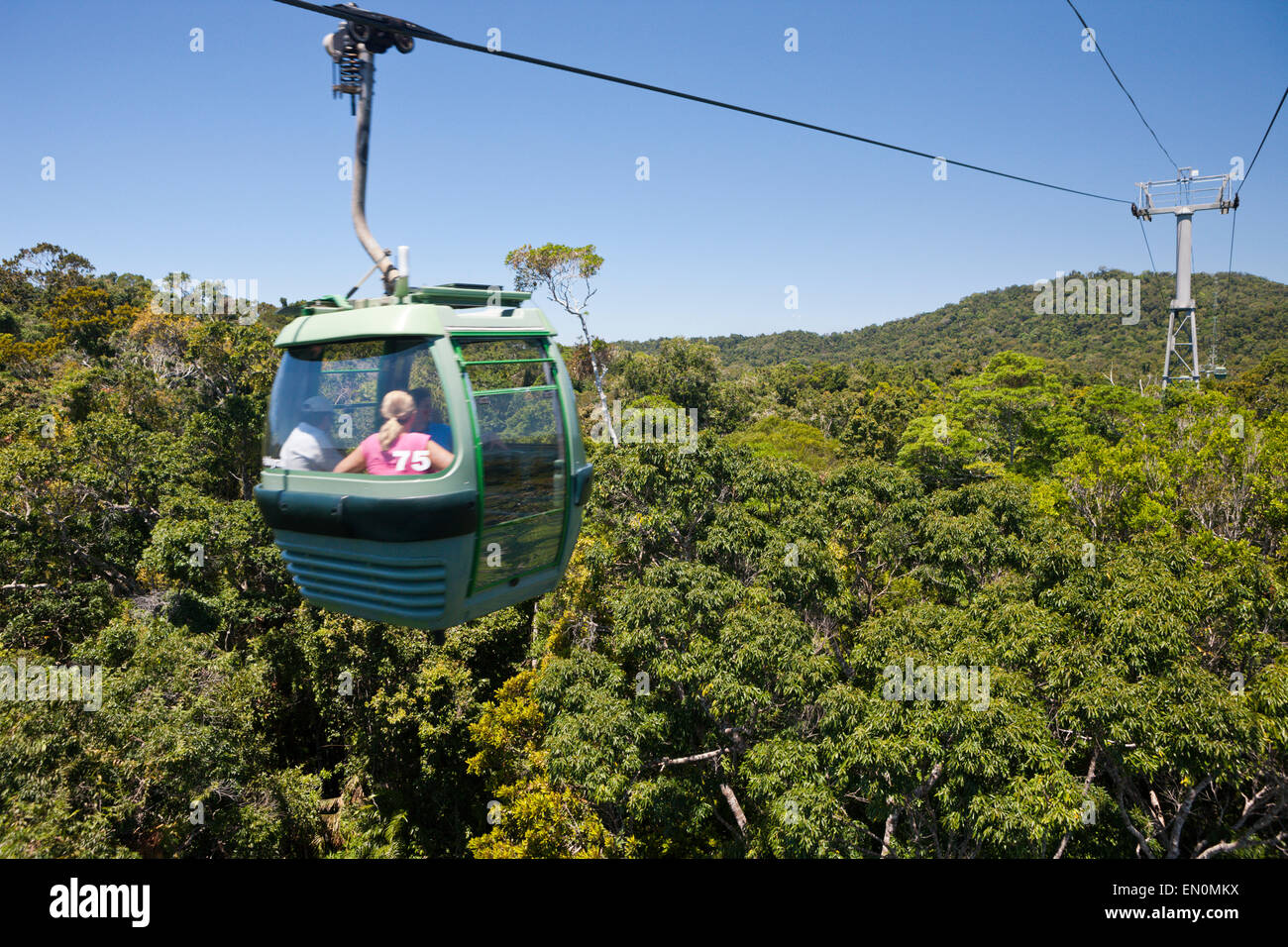 With the Skyrail Rainforest Cableway to Kuranda, Cairns, Australia Stock Photo