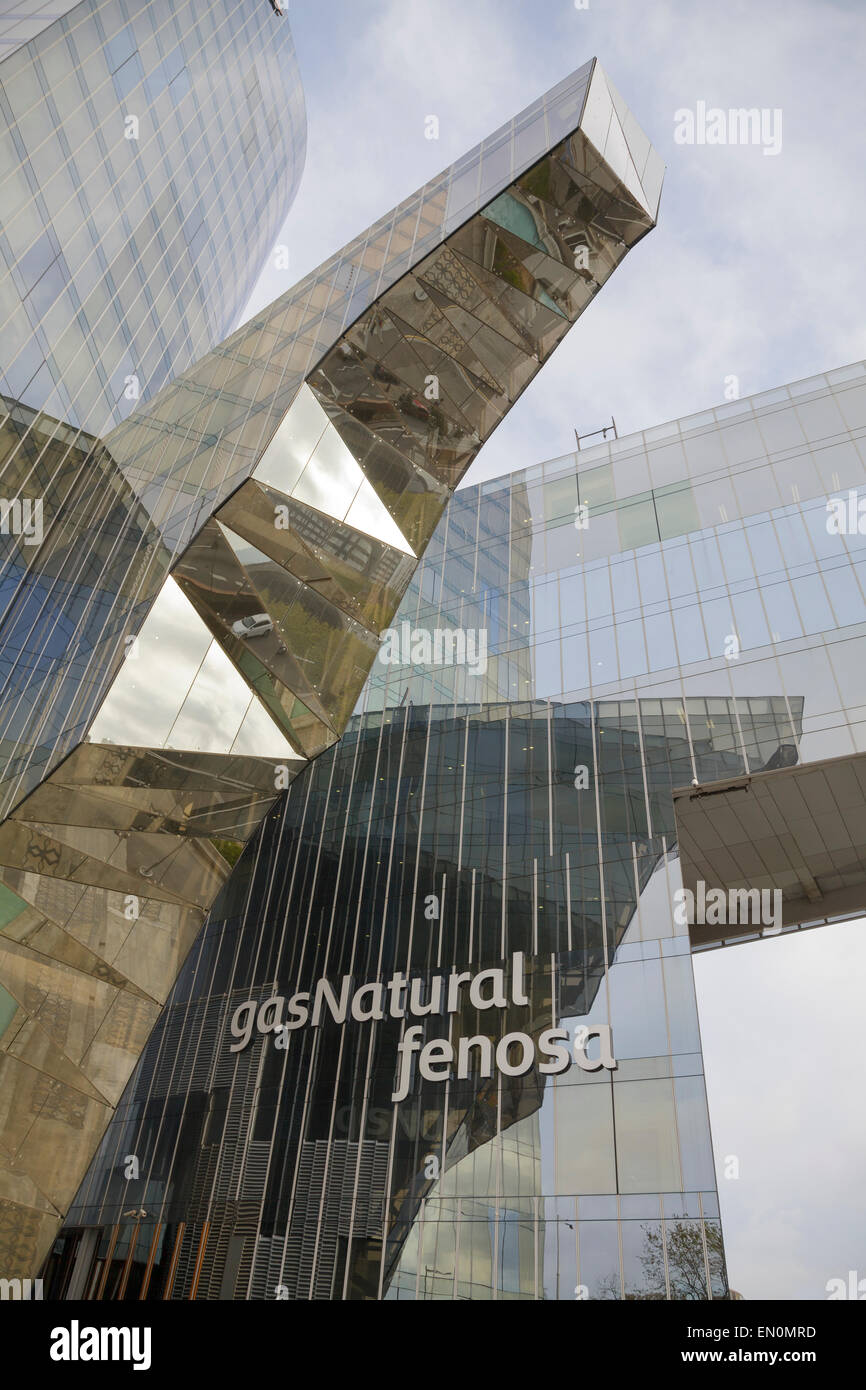 Gas Natural Fenosa headquarters, Barcelona, Catalonia, Spain Stock Photo
