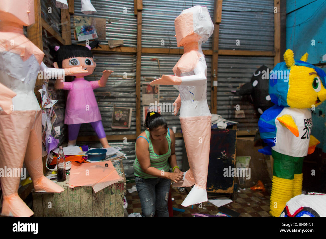 papiermâché dolls filled with sweets for celebrating birthdays Stock