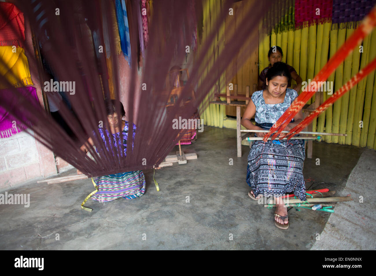 Traditional handwoven Mayan textile, Guatemala Stock Photo