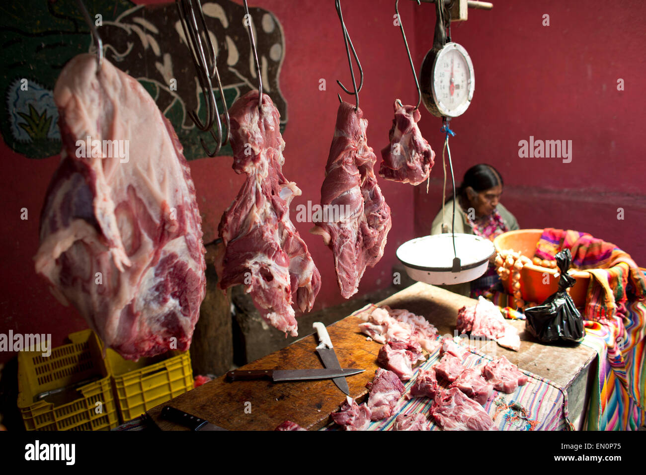 butcher shop in Guatemala city Stock Photo