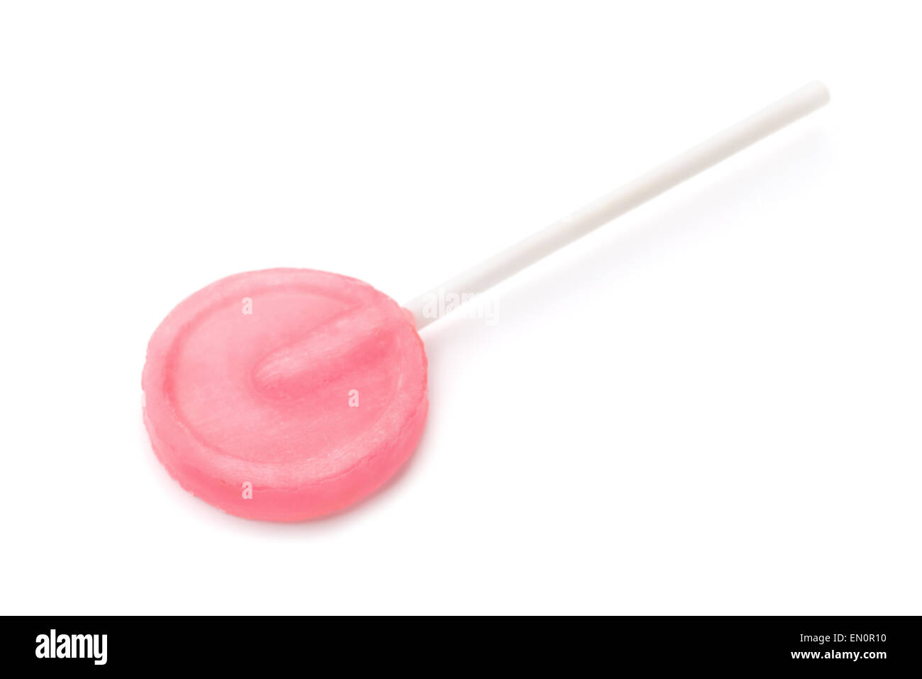 Pink lollipop isolated on white Stock Photo