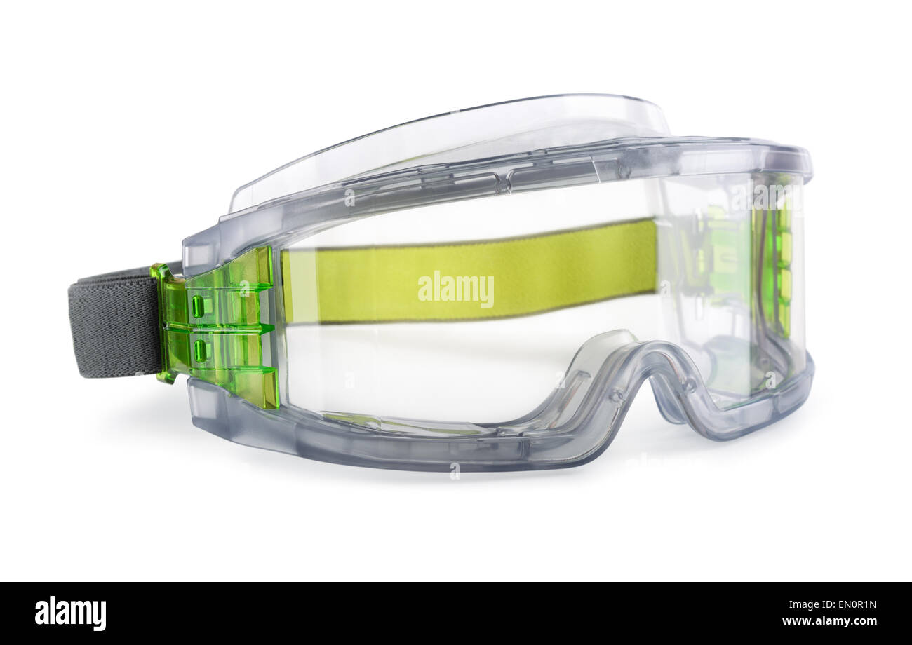 Safety goggles isolated on white Stock Photo