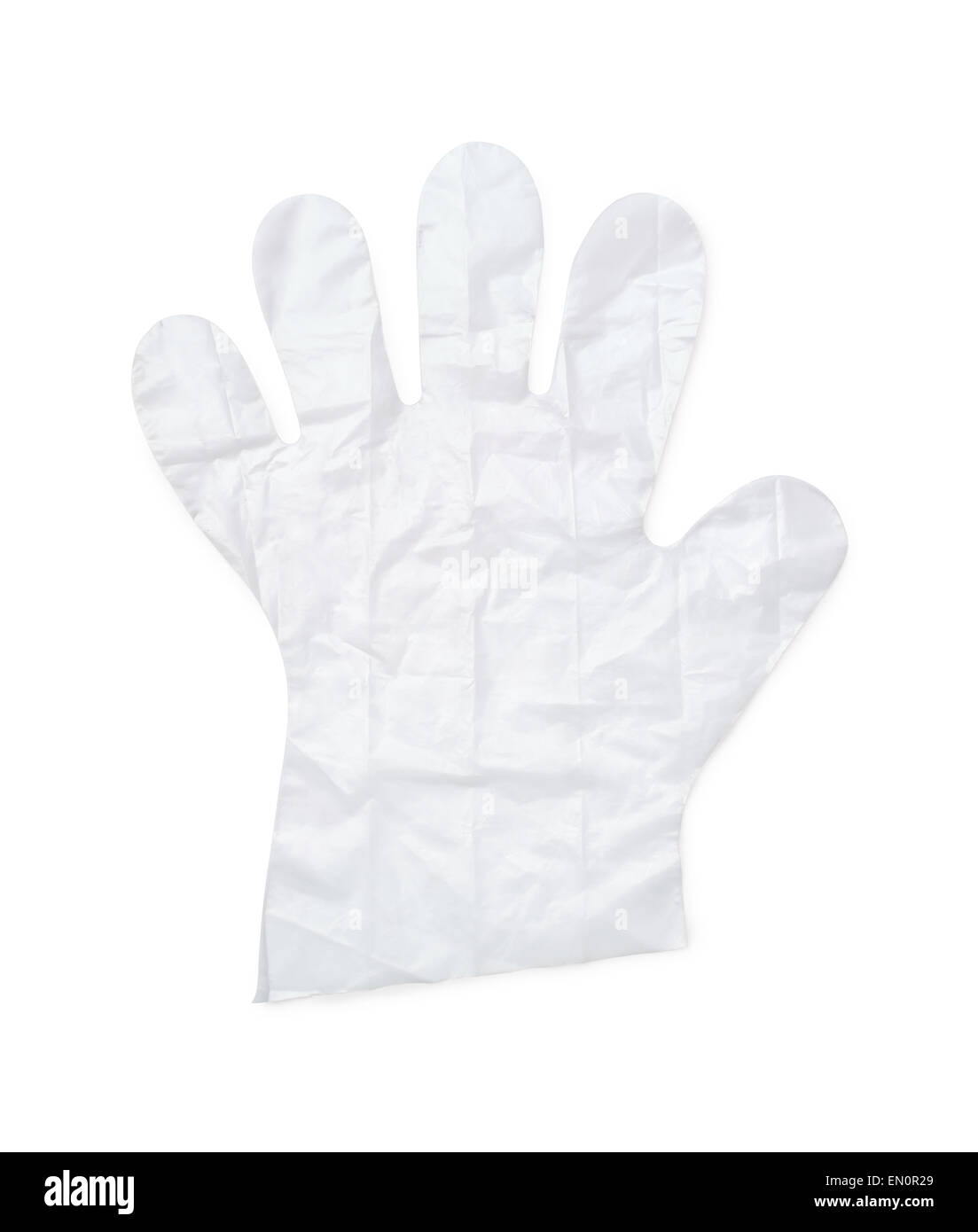 Disposable plastic glove isolated on white Stock Photo
