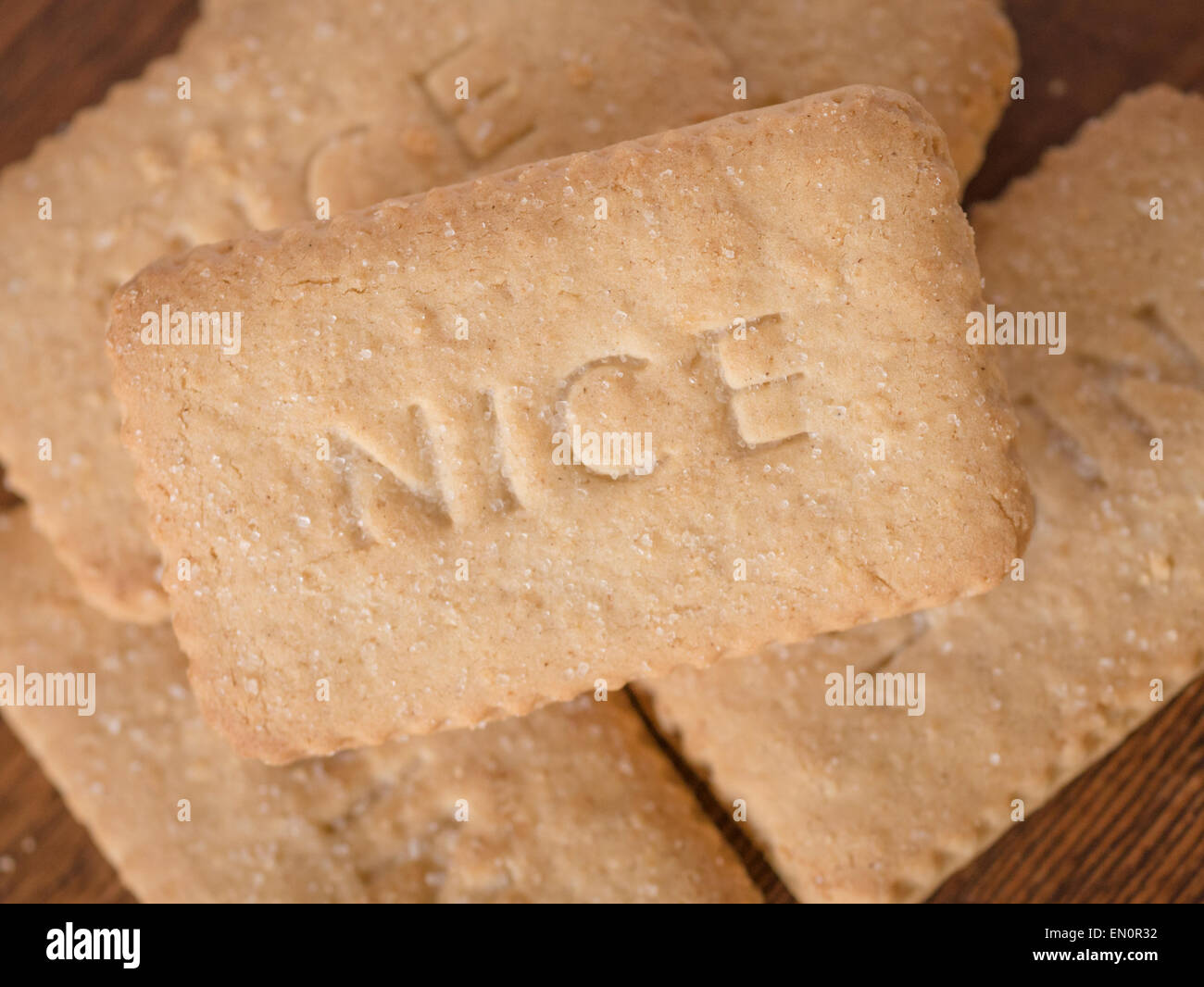 Nice Biscuits, Which are a thin Coconut flavour biscuit and rectangle
