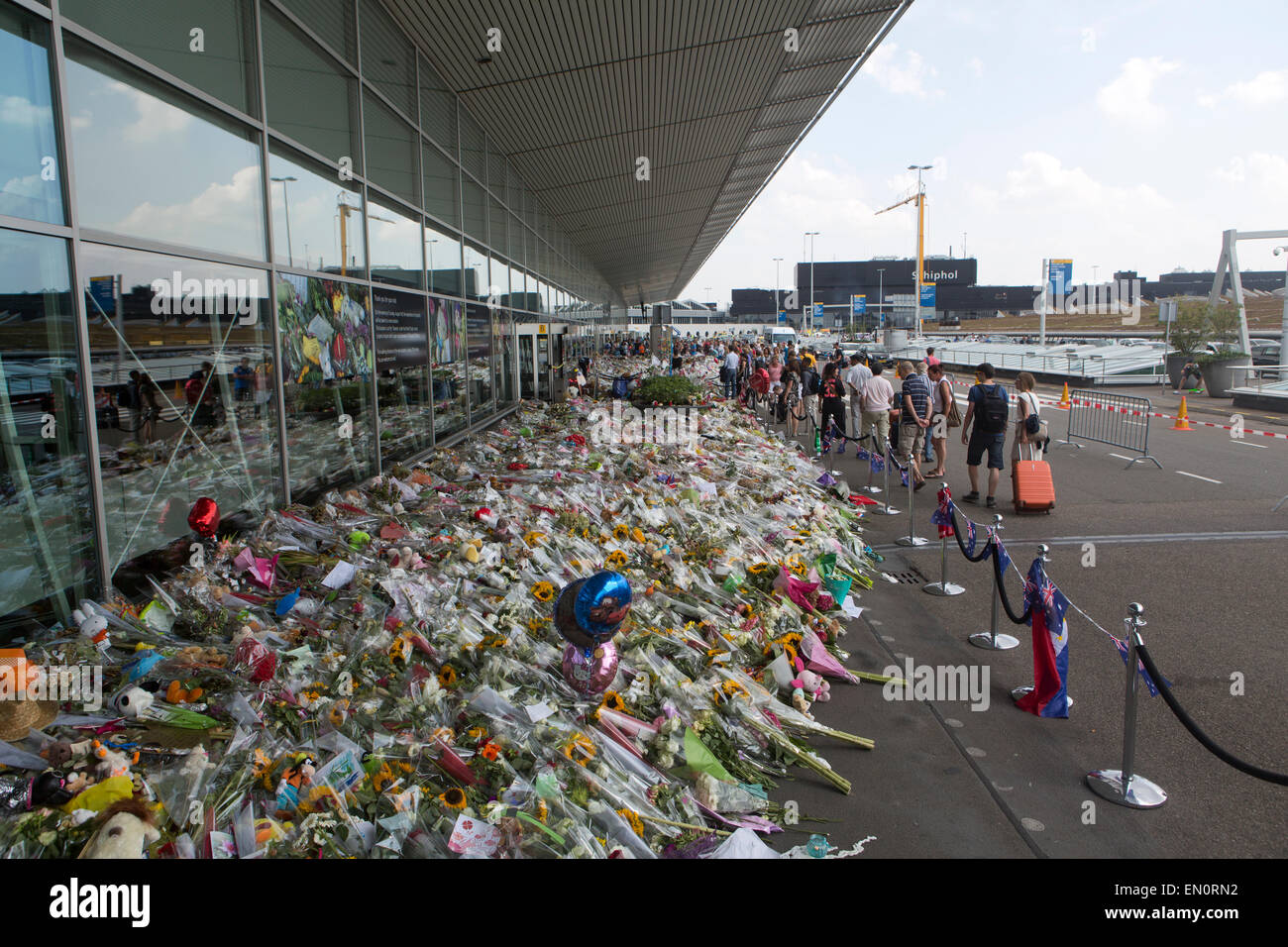 memorial of MH 17 crash at schiphol airport (17 juli 2014) Stock Photo