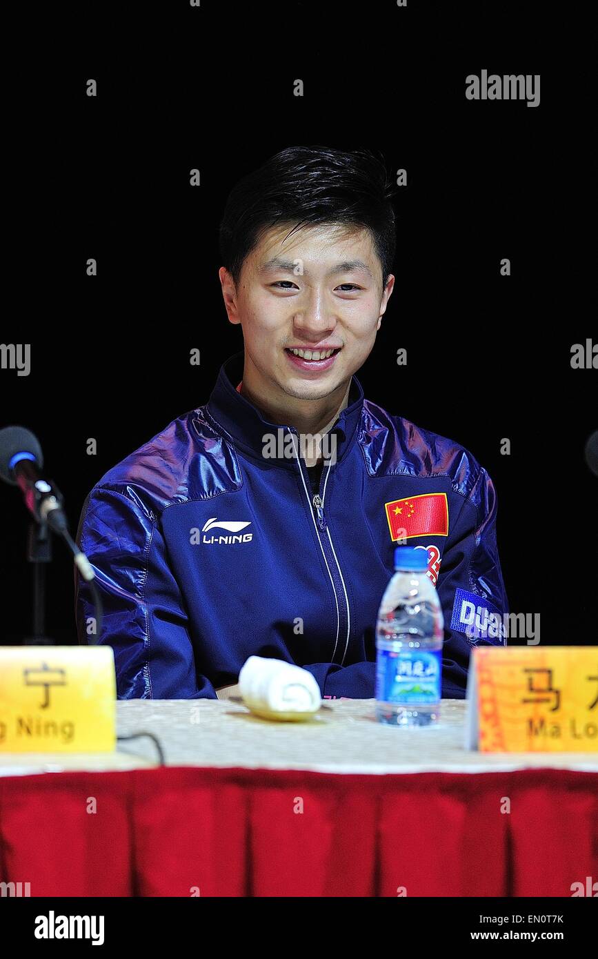 April 25, 2015 - Suzhou, People's Republic of China - The Chinese Tennis Table player MA LONG during press conference after the opening Ceremony of 2015 World Table Tennis Championships Suzhou, China. Credit:  Marcio Machado/ZUMA Wire/Alamy Live News Stock Photo