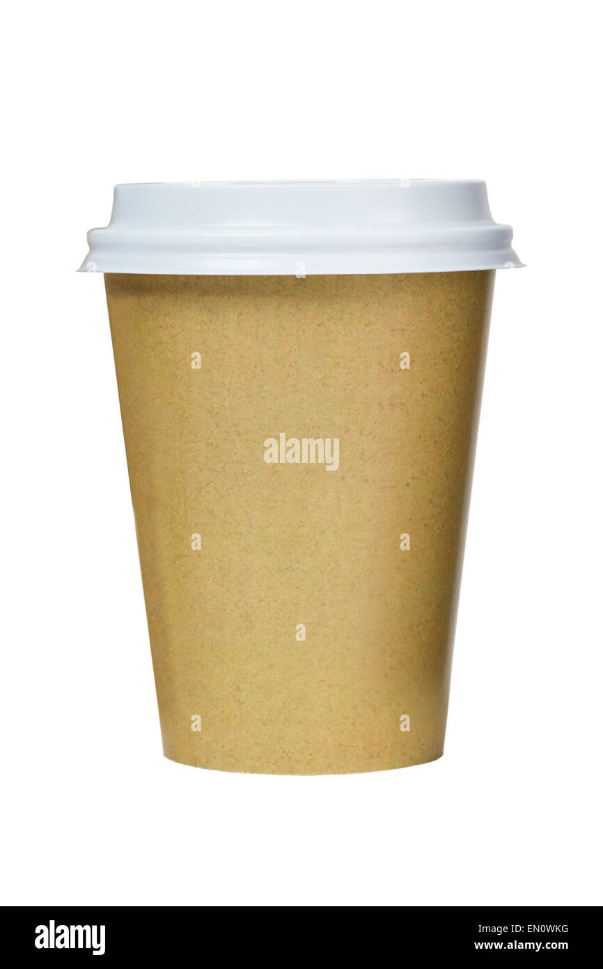 Takeaway coffee cup isolated on white background. Coffee package Stock