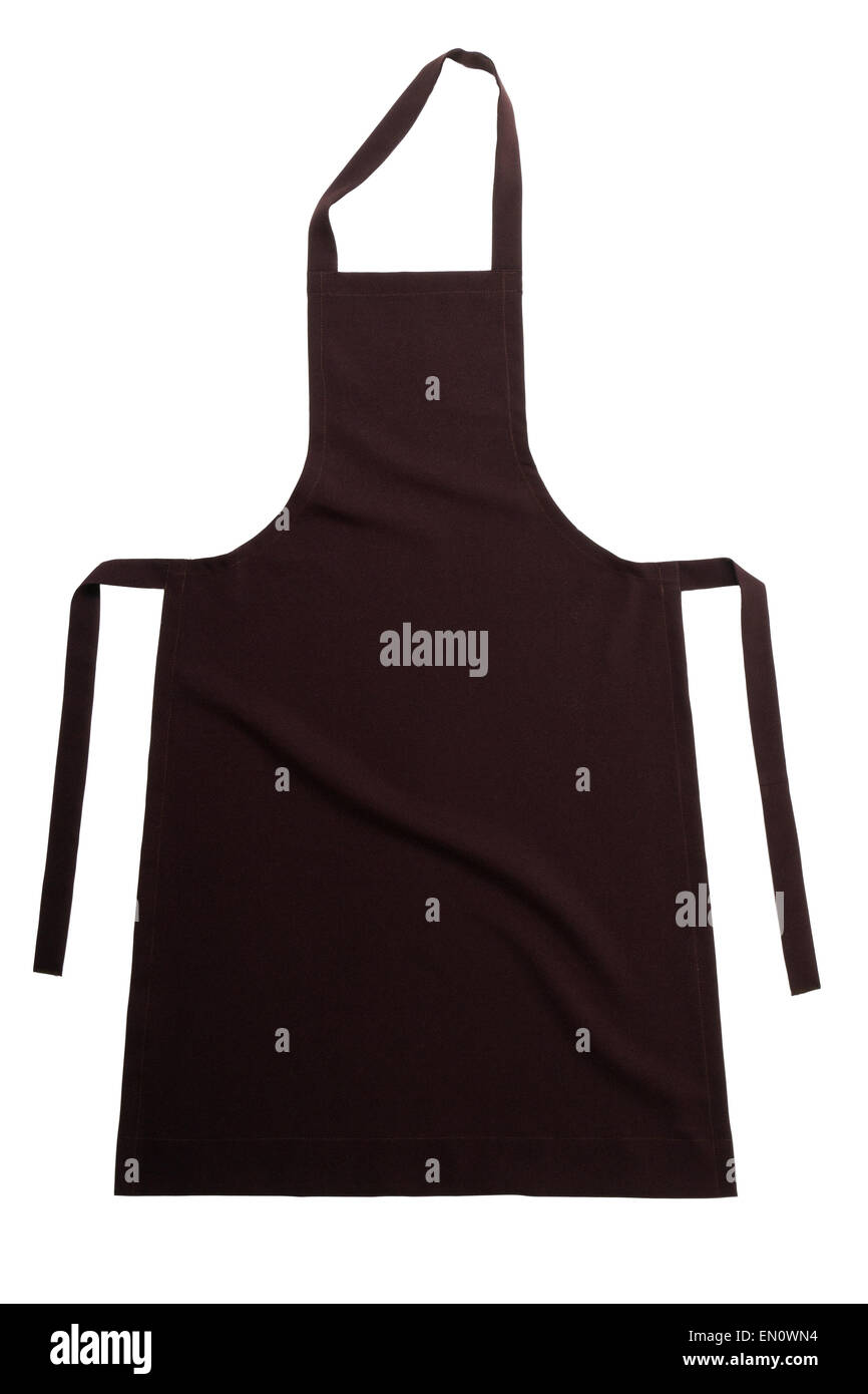 Brown apron isolated on white background Stock Photo - Alamy