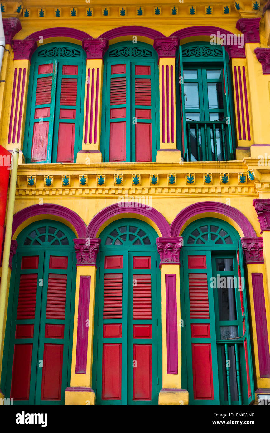 yellow and green color colorful building facade with windows. modern german  european architecture style Stock Photo - Alamy