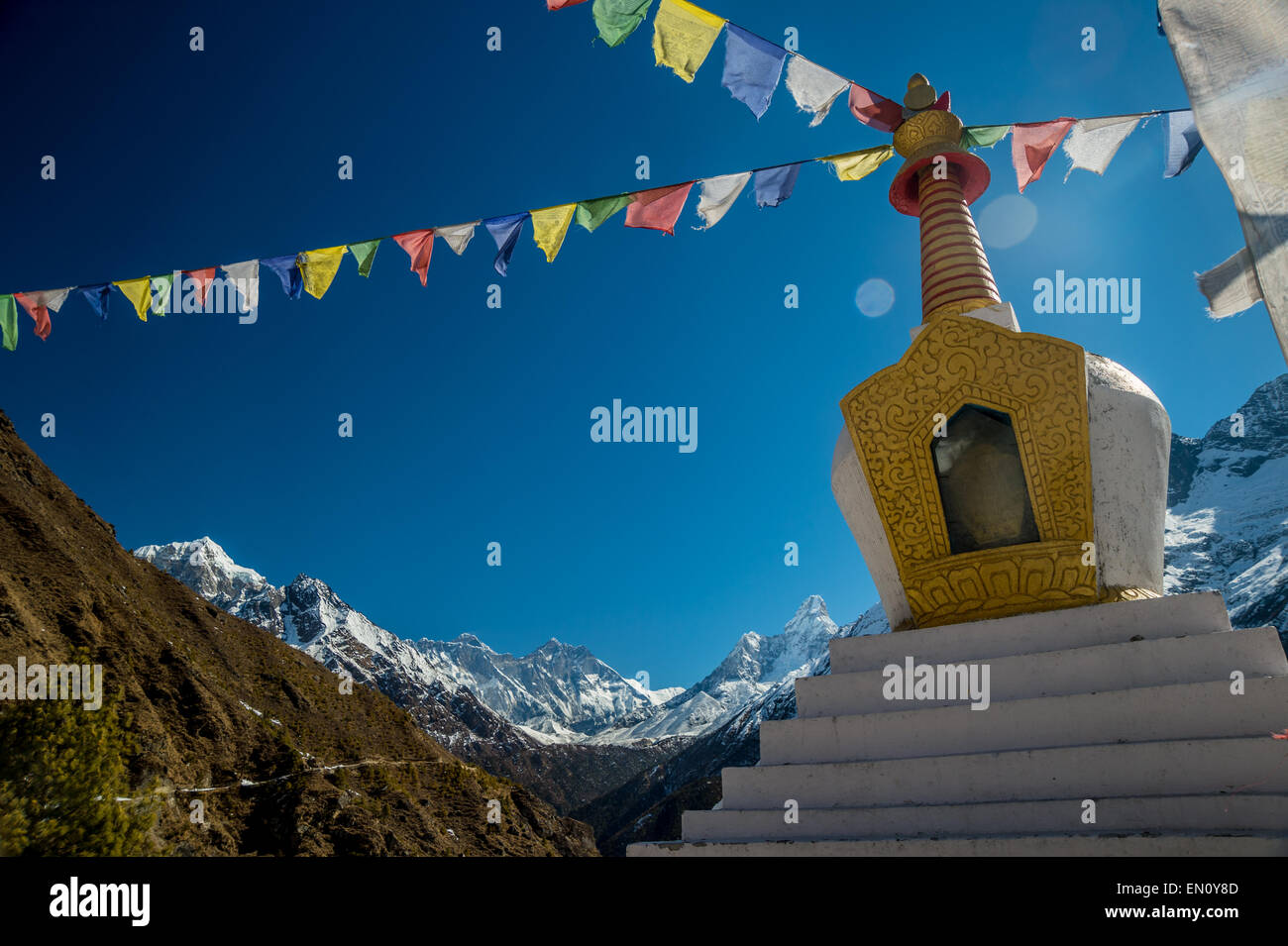 Stupa in the himalayas region Stock Photo