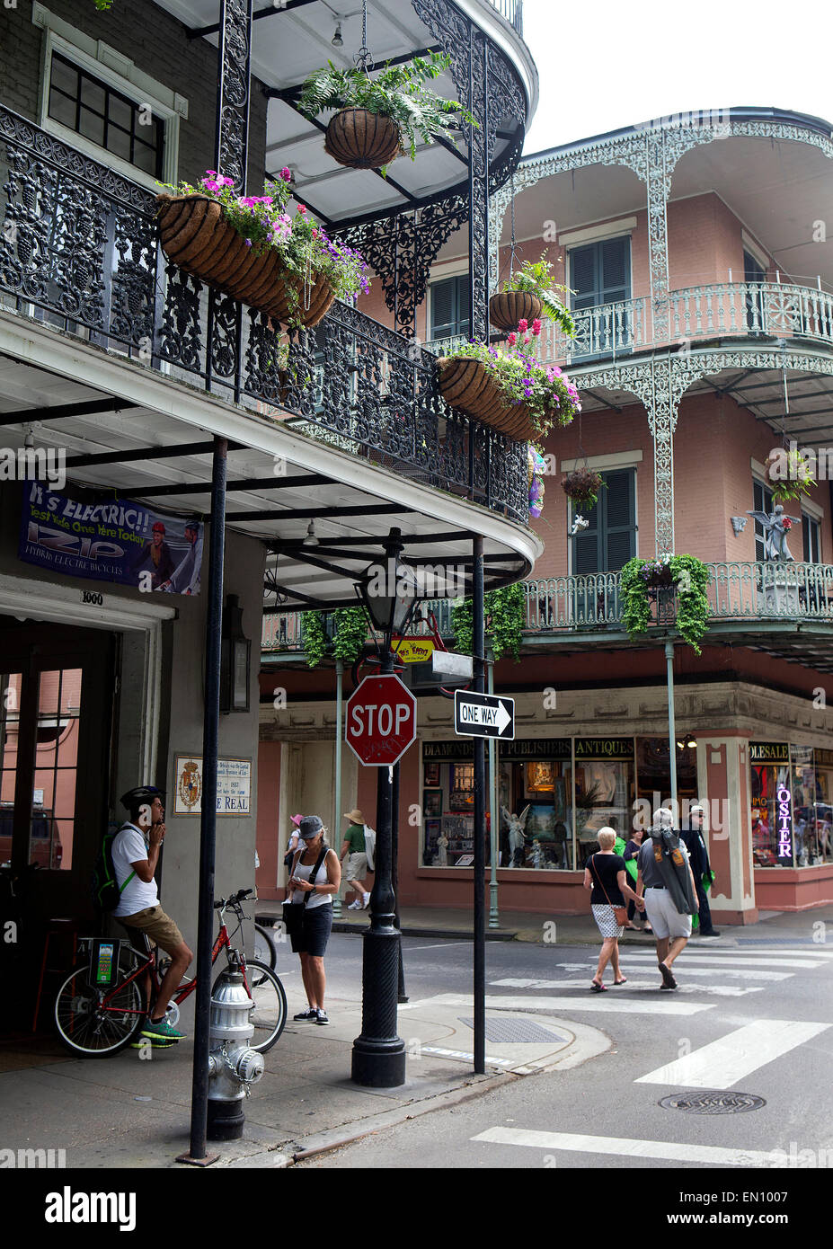 New Orleans,Louisiana French colonial houses in the French Quarter on