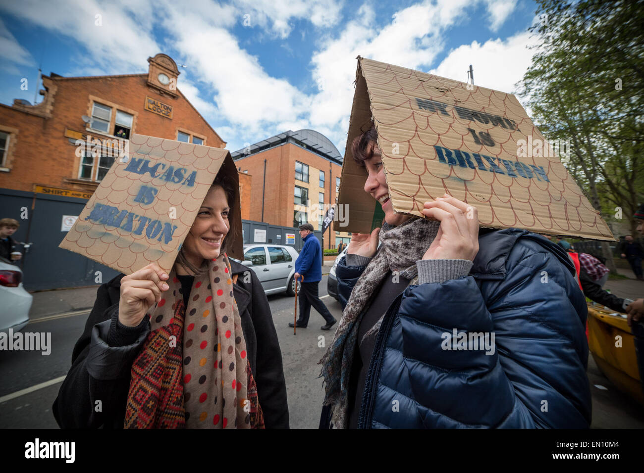 London, UK. 25th April, 2015. Reclaim Brixton as Campaigners Protest against Gentrification Credit:  Guy Corbishley/Alamy Live News Stock Photo