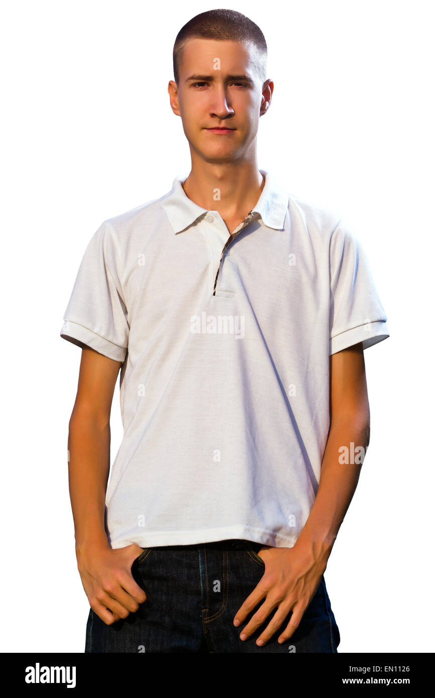 Young casual man isolated on white background Stock Photo - Alamy