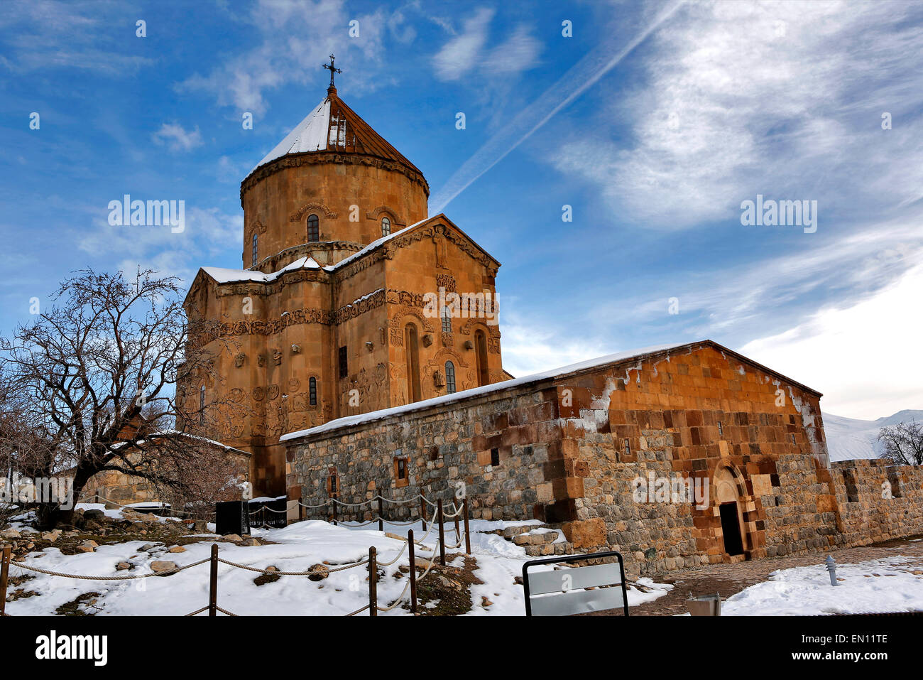 Akdamar island  and the Armenian church on Lake Van in Anatolia Turkey Stock Photo