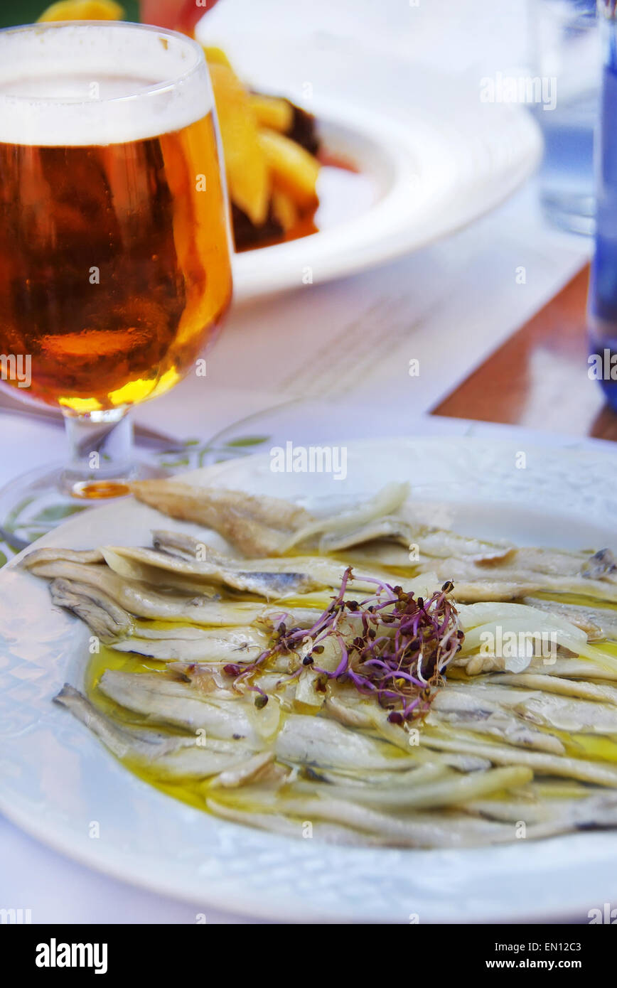 anchovies in vinegar and olive oil Stock Photo Alamy