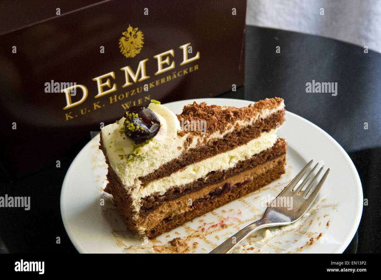 Delicious cake from the famous cakemaker 'Demel' in Vienna, Austria