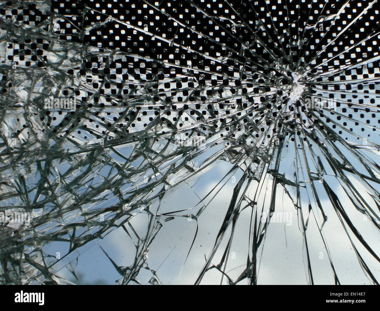 Shattered Car Windshield Glass Stock Photo Alamy