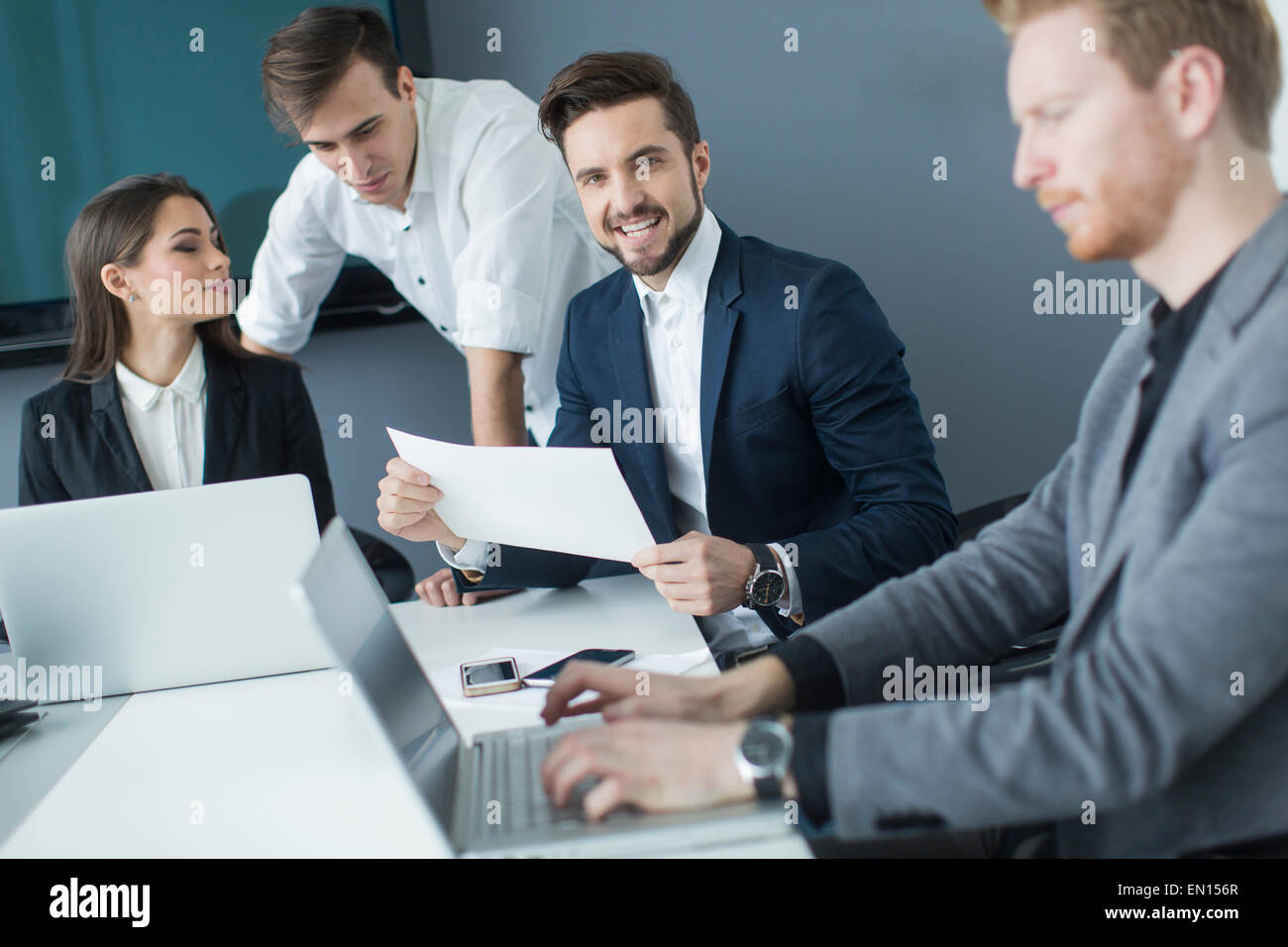 Young people working in the office Stock Photo Alamy