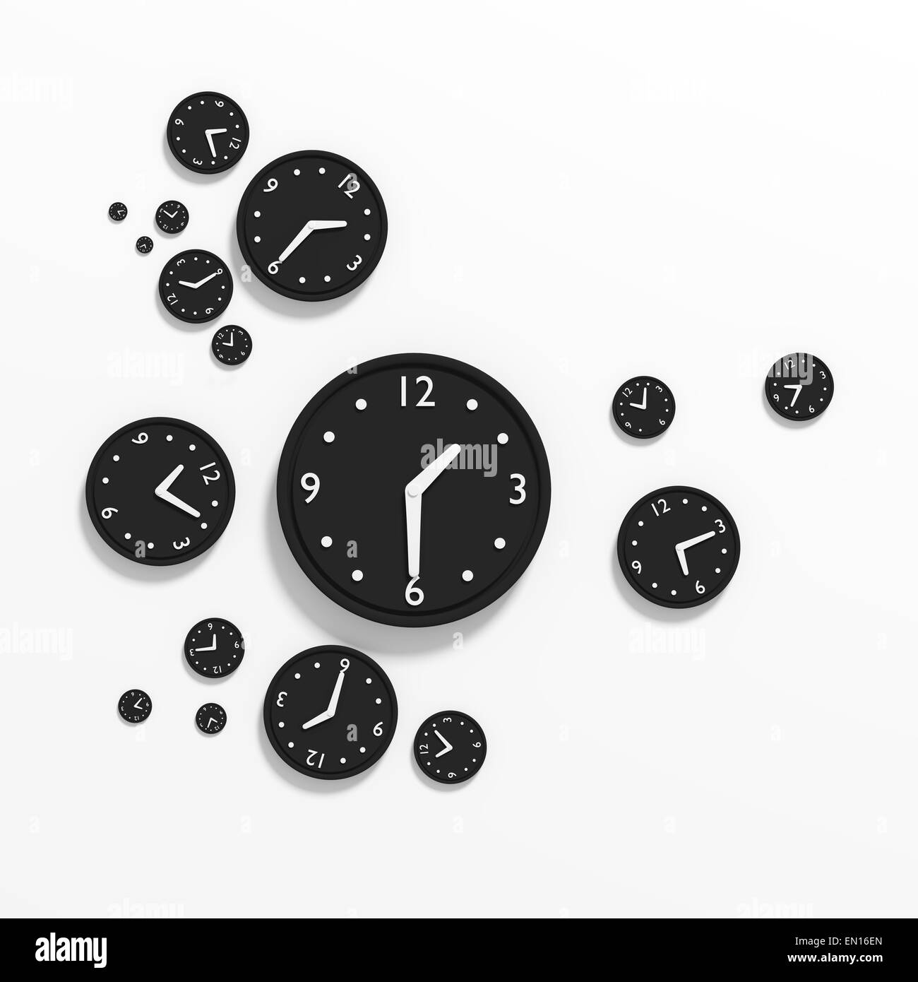 3d rendering of an some clocks on a white background Stock Photo Alamy