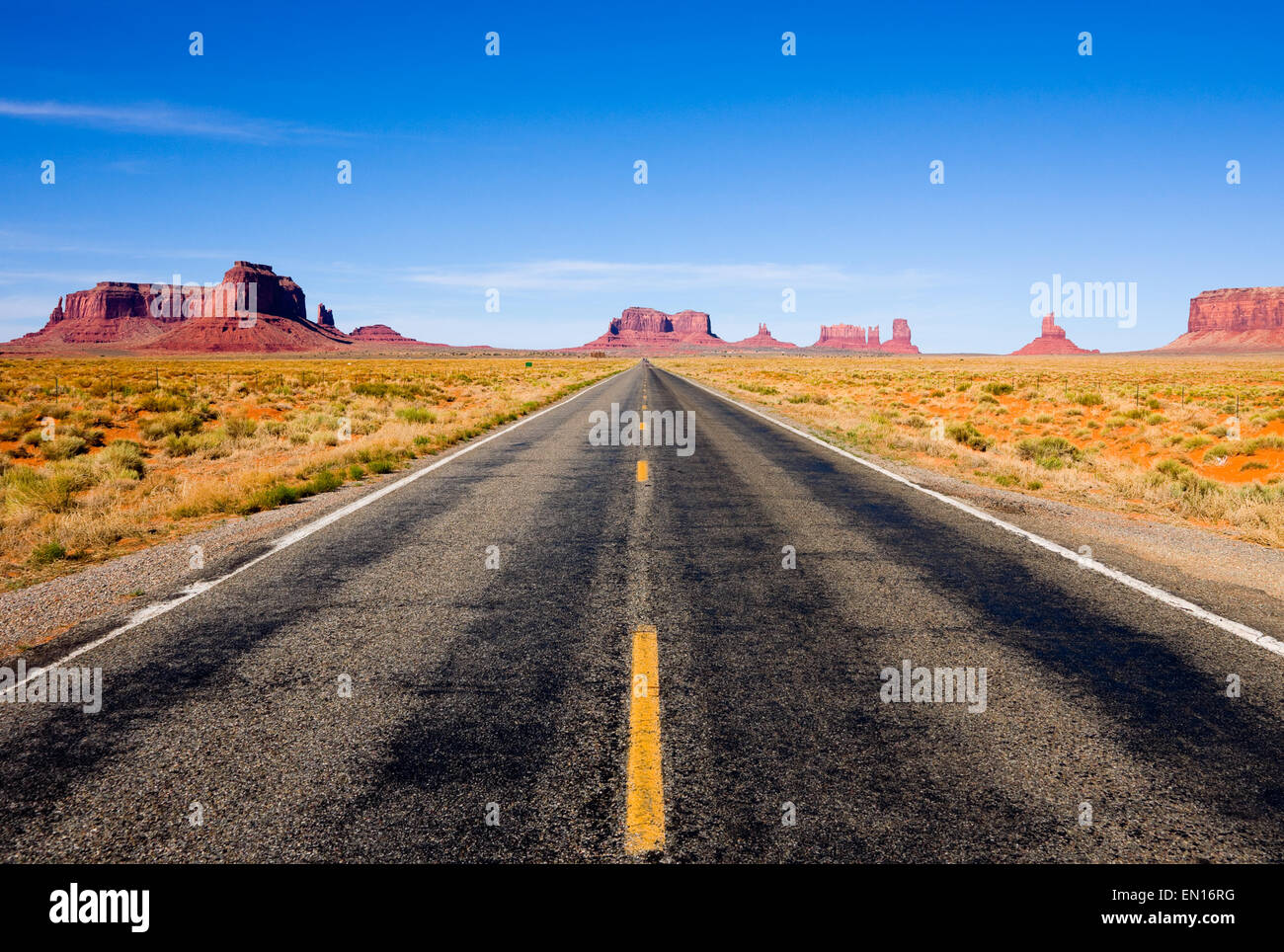 Highway 163 in Monument Valley Stock Photo