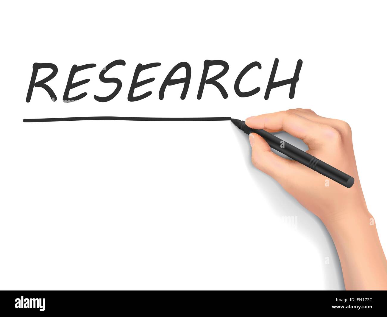 research word written by hand on white background Stock Vector