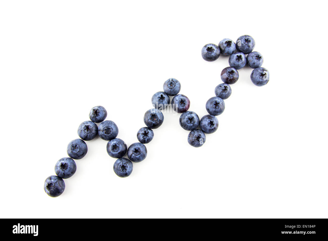 Growing trend concept made of blueberries Stock Photo