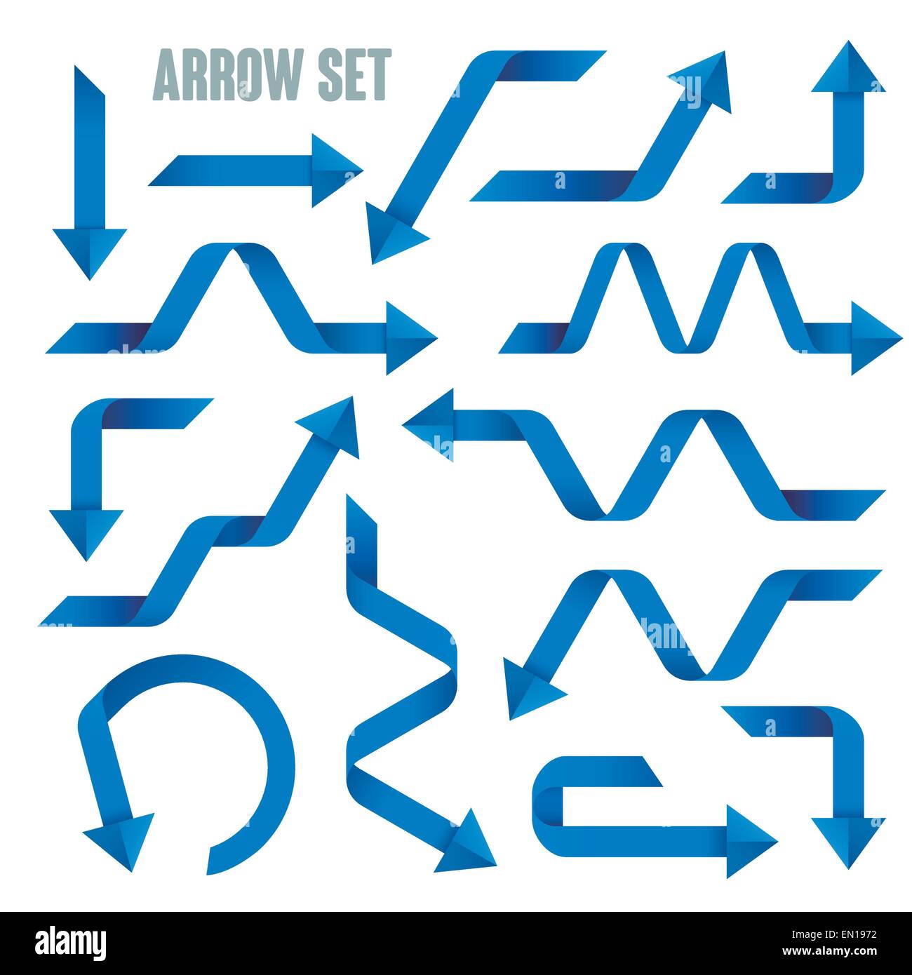 useful blue arrows set collection over white background Stock Vector ...