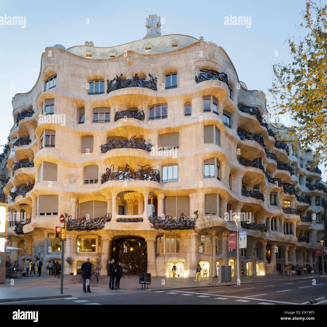 Casa Mila – La Pedrera, Barcelona, Catalonia, Spain Stock Photo