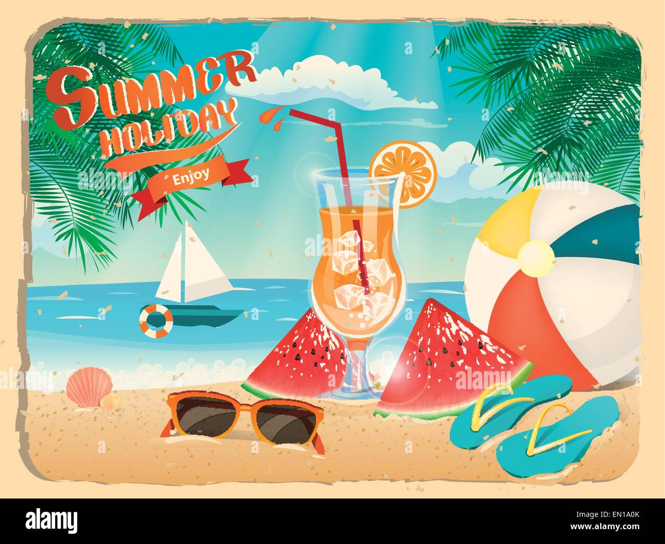 Summer Holiday Poster Of Beach Site Template Summer Holiday Poster Of Beach Site Template