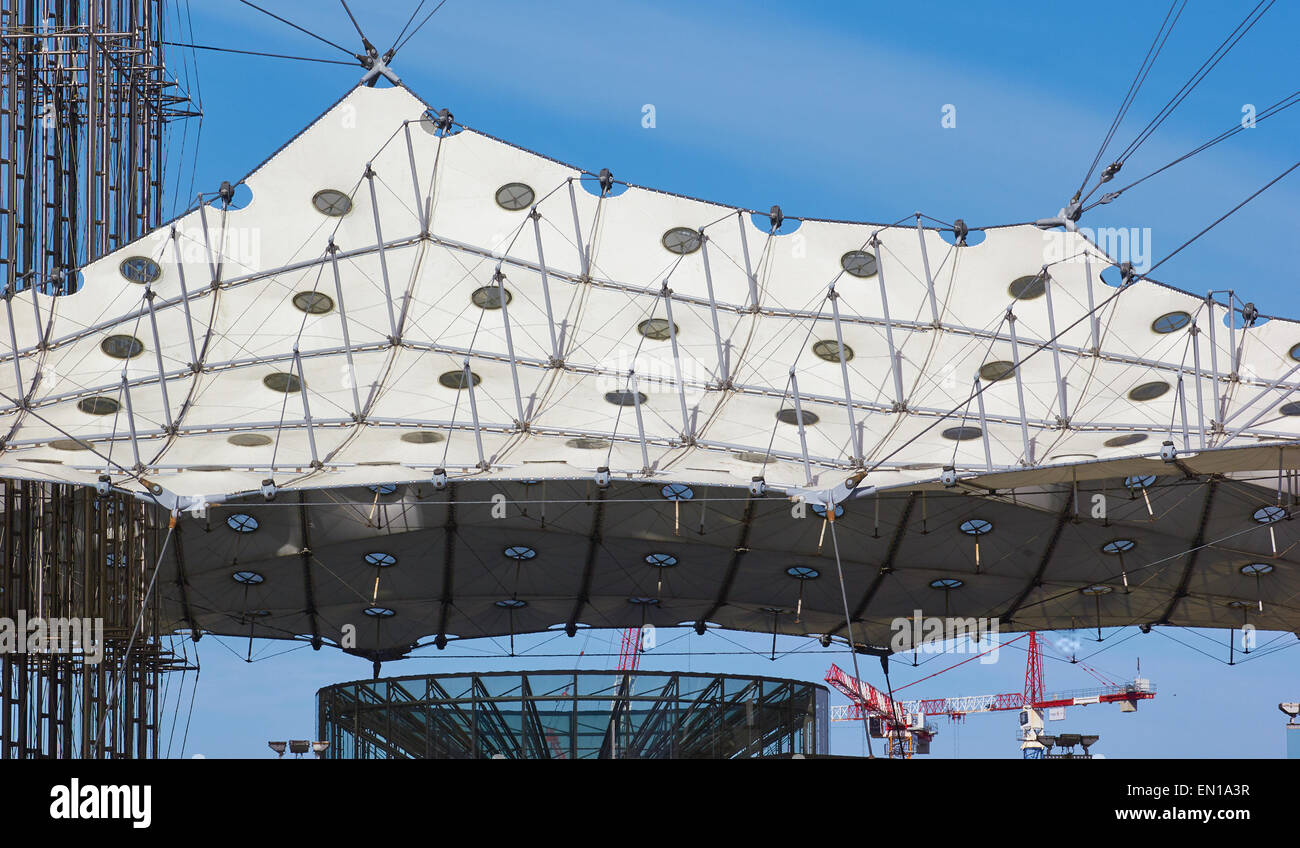 Canopy under the Grande Arche in the La Defense business district Paris