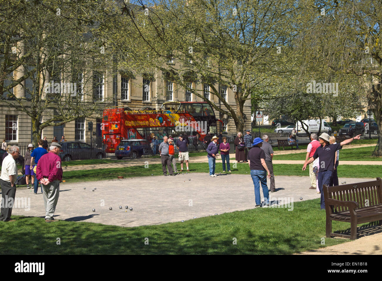 Bath Somerset England UK Boules in Queen Square Stock Photo Alamy
